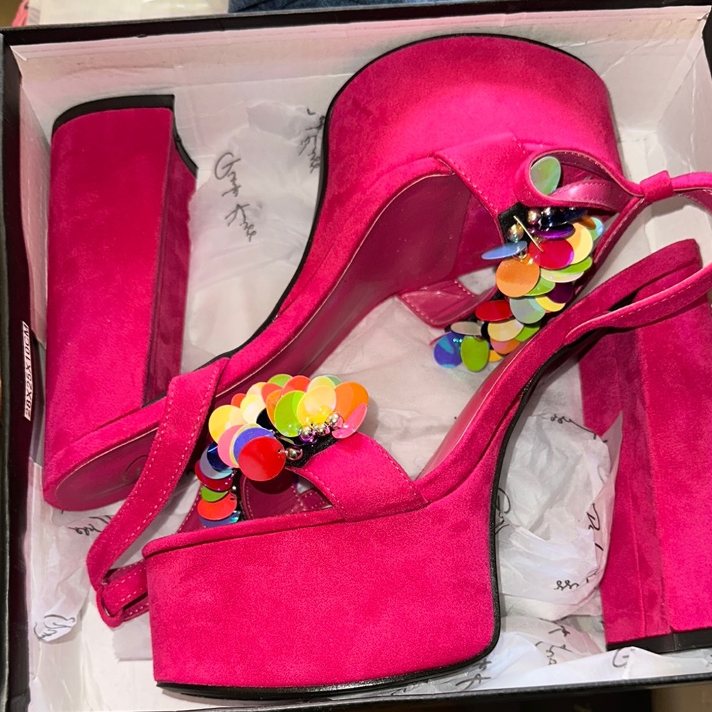 Vibrant Pink Platform Sandals